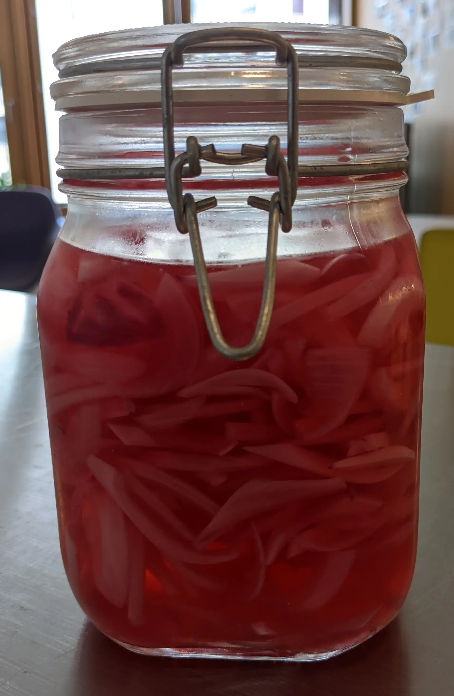 Pickled Red Onions in a Jar
